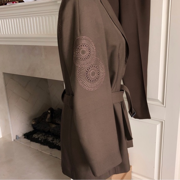 COPY - Worth New York Brown Silk 2pc Pant Suit - Picture 3 of 14